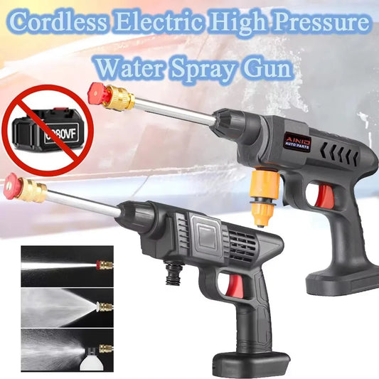 60BAR Cordless High Pressure Car Washer Spray Water Gun Wireless High Pressure Car Wash Water Gun Washer Self Priming Sustain